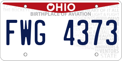 OH license plate FWG4373