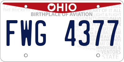 OH license plate FWG4377