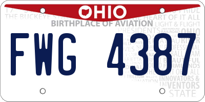 OH license plate FWG4387