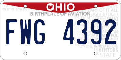 OH license plate FWG4392