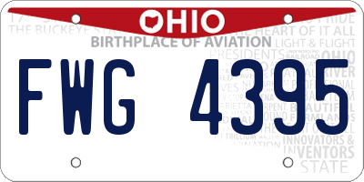 OH license plate FWG4395