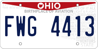 OH license plate FWG4413