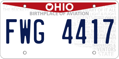 OH license plate FWG4417