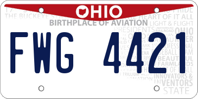 OH license plate FWG4421