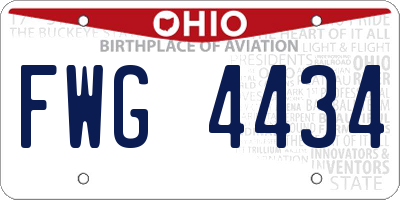 OH license plate FWG4434