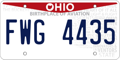 OH license plate FWG4435