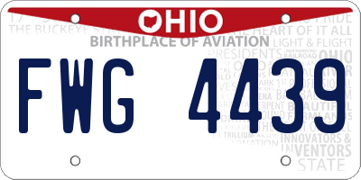 OH license plate FWG4439
