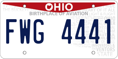OH license plate FWG4441
