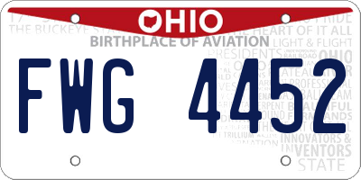 OH license plate FWG4452
