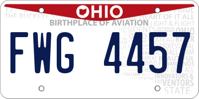 OH license plate FWG4457