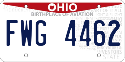 OH license plate FWG4462
