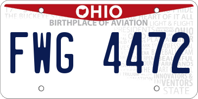OH license plate FWG4472