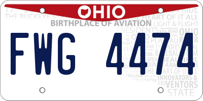 OH license plate FWG4474