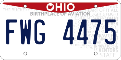 OH license plate FWG4475