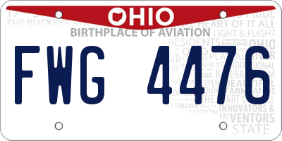 OH license plate FWG4476