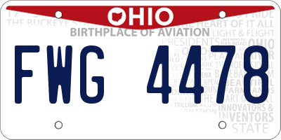 OH license plate FWG4478