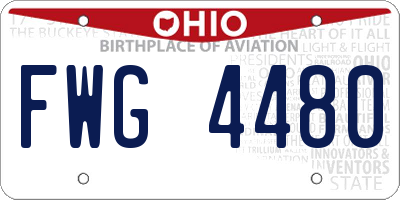 OH license plate FWG4480