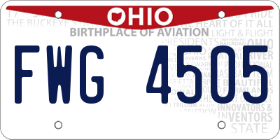 OH license plate FWG4505