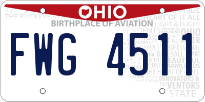 OH license plate FWG4511