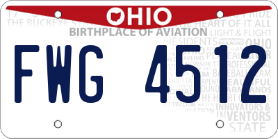 OH license plate FWG4512