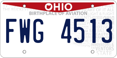 OH license plate FWG4513