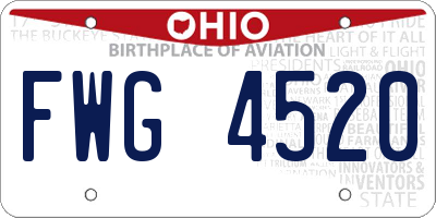 OH license plate FWG4520