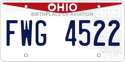 OH license plate FWG4522