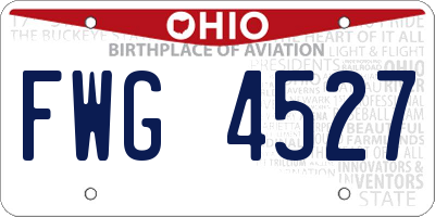 OH license plate FWG4527