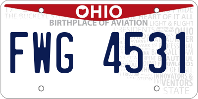 OH license plate FWG4531