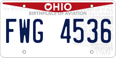 OH license plate FWG4536