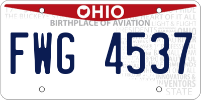 OH license plate FWG4537