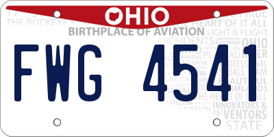 OH license plate FWG4541