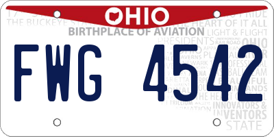 OH license plate FWG4542