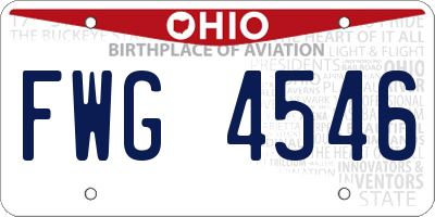 OH license plate FWG4546