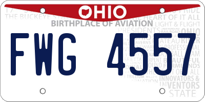 OH license plate FWG4557
