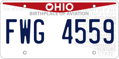OH license plate FWG4559