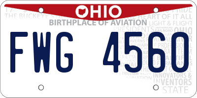OH license plate FWG4560