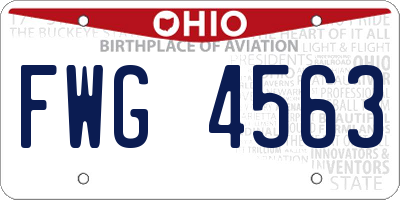 OH license plate FWG4563