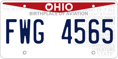 OH license plate FWG4565
