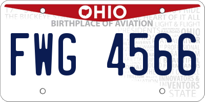 OH license plate FWG4566