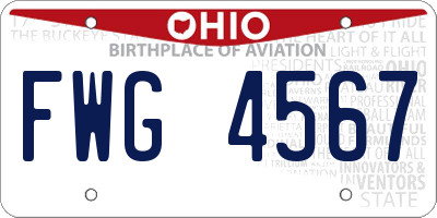 OH license plate FWG4567
