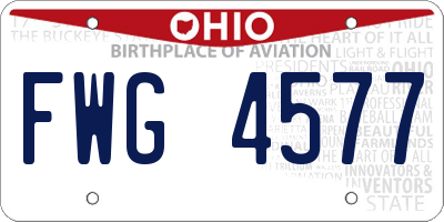 OH license plate FWG4577