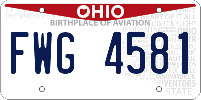 OH license plate FWG4581