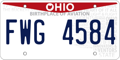 OH license plate FWG4584