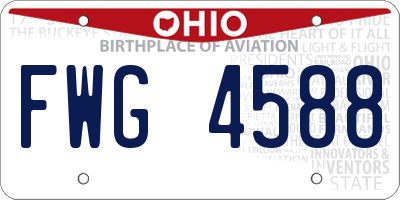 OH license plate FWG4588