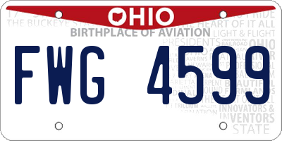 OH license plate FWG4599