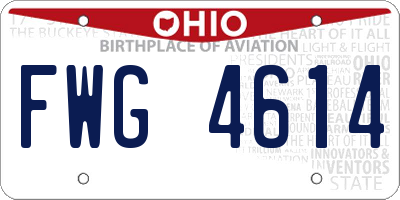 OH license plate FWG4614