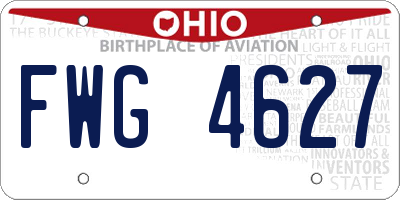 OH license plate FWG4627