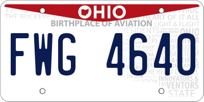 OH license plate FWG4640