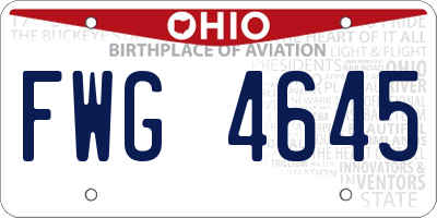 OH license plate FWG4645